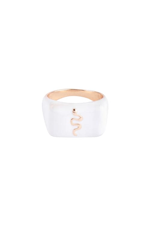 Snake Signet Ring With Color Gold White - Pack of 6