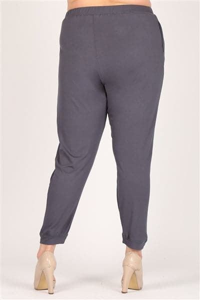 High Waist Plus Size Relaxed Fit Pants Charcoal - Pack of 6