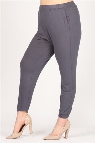 High Waist Plus Size Relaxed Fit Pants Charcoal - Pack of 6