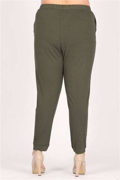 High Waist Plus Size Relaxed Fit Pants Olive - Pack of 6