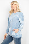 Teal French Terry Tie Dye Pullover with Pockets - Pack of 7