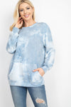 Teal French Terry Tie Dye Pullover with Pockets - Pack of 7