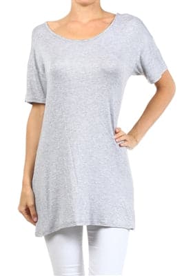 Wholesale Short Sleeve T-Shirt Dress Gray  - Pack of 6