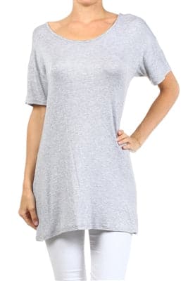 Wholesale Short Sleeve T-Shirt Dress Gray - Pack of 6 Wholesale Short Sleeve T-Shirt Dress Gray - Pack of 6