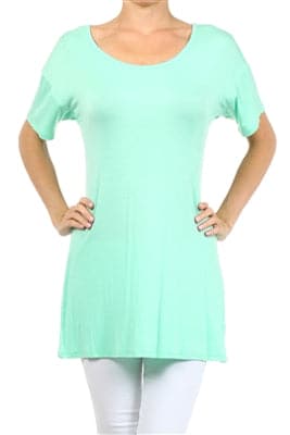 Wholesale Short Sleeve T-Shirt Dress Mint - Pack of 6