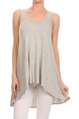 High low Cut Loose Fit Top Grey - Pack of 6