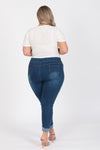 Plus Size Mid-Rise Denim Jeggings Pants - Pack of 6