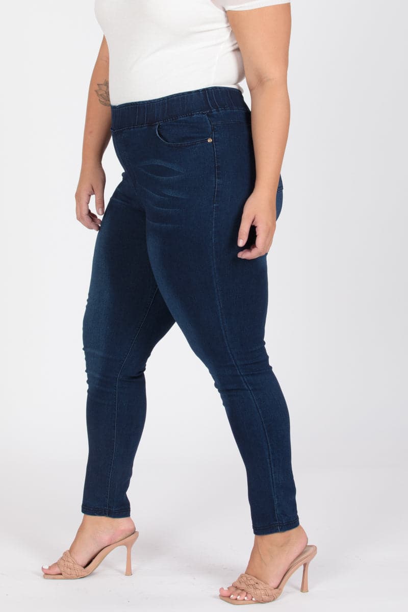 Plus Size Mid-Rise Denim Jeggings Pants - Pack of 6