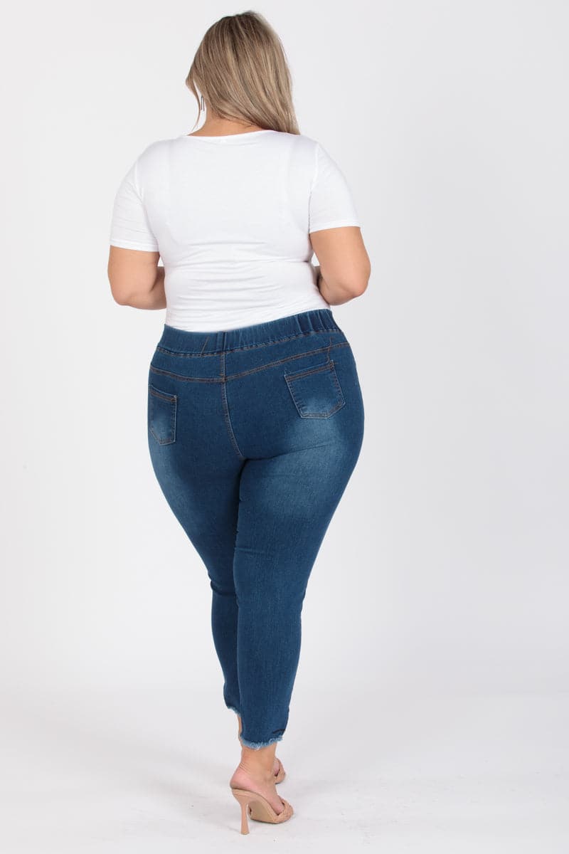 Plus Size Mid-Rise Denim Jeggings Pants - Pack of 6