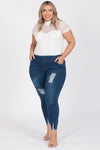 Plus Size High Waist Distressed Jeggings Light Blue - Pack of 6