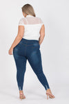 Plus Size Mid-Rise Denim Jeggings Pants - Pack of 6