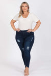 Plus Size High Waist Flared Denim Jeggings Pants - Pack of 6