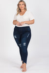 Plus Size Mid-Rise Denim Jeggings Pants - Pack of 6