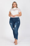 Plus Size Mid-Rise Distressed Denim Jeggings - Pack of 6