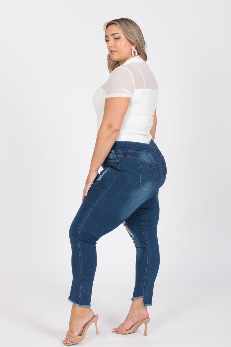 Plus Size Mid-Rise Denim Jeggings Pants - Pack of 6