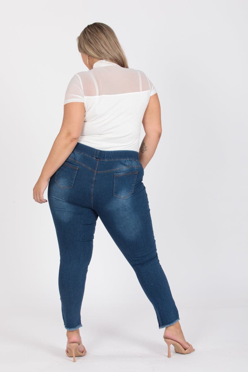 Plus Size Mid-Rise Denim Jeggings Pants - Pack of 6