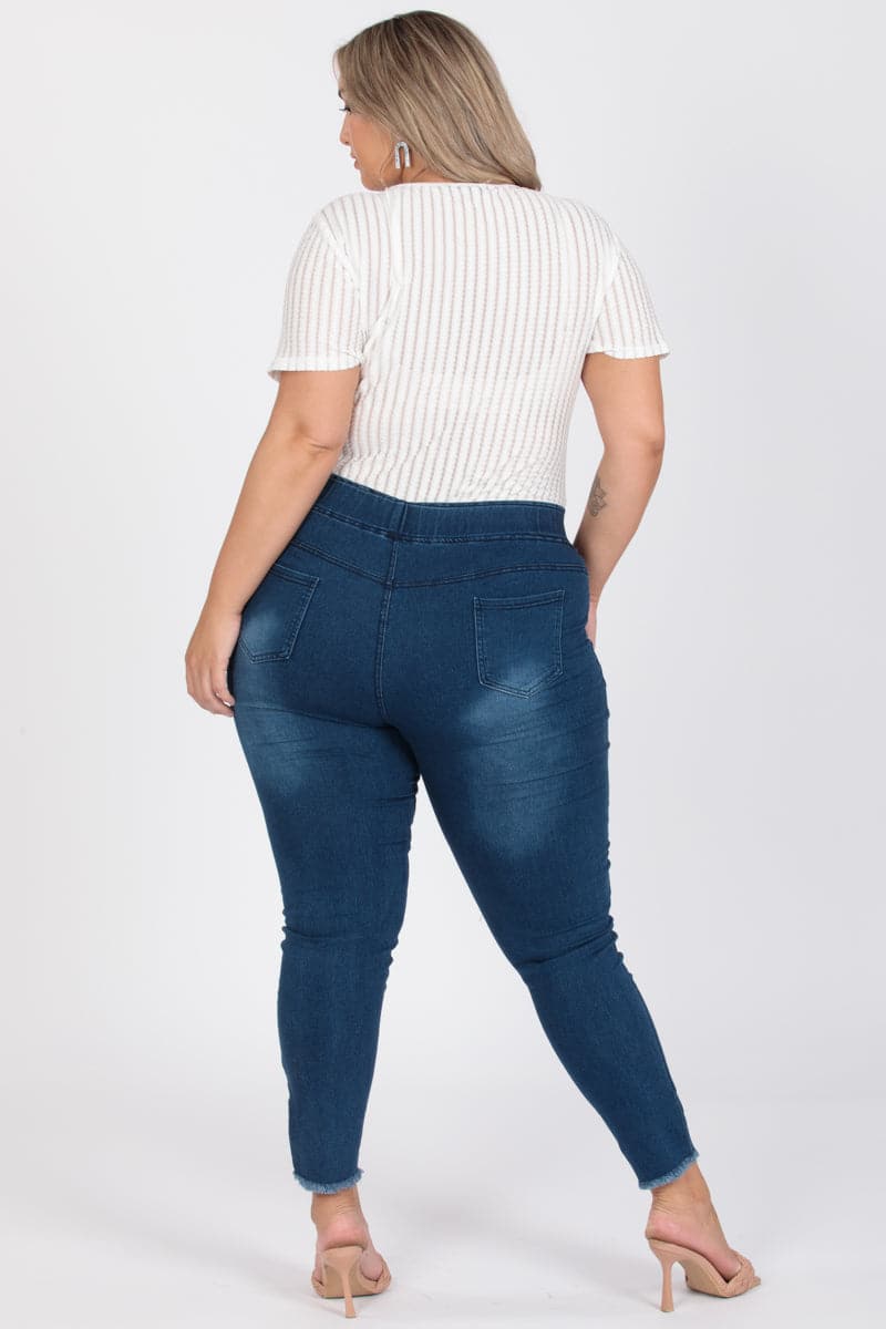 Plus Size Mid-Rise Denim Jeggings Pants - Pack of 6