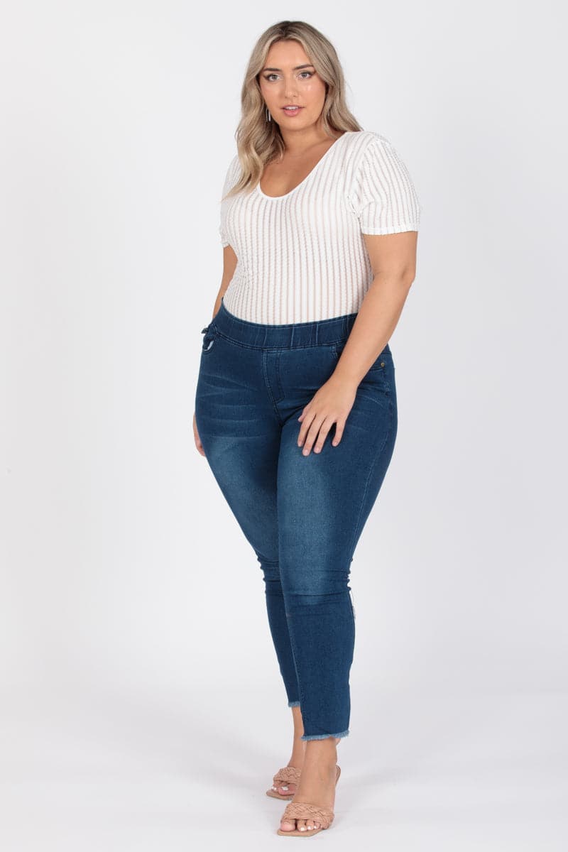 Plus Size Mid-Rise Denim Jeggings Pants - Pack of 6