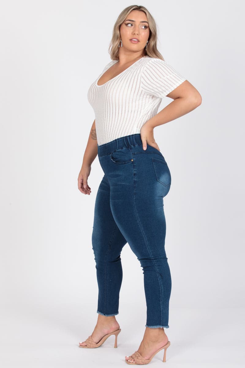 Plus Size Mid-Rise Denim Jeggings Pants - Pack of 6