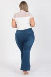 Plus Size High Waist Flared Denim Jeggings Pants - Pack of 6