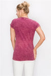 Mineral Washed Tee Burgundy - Pack of 6