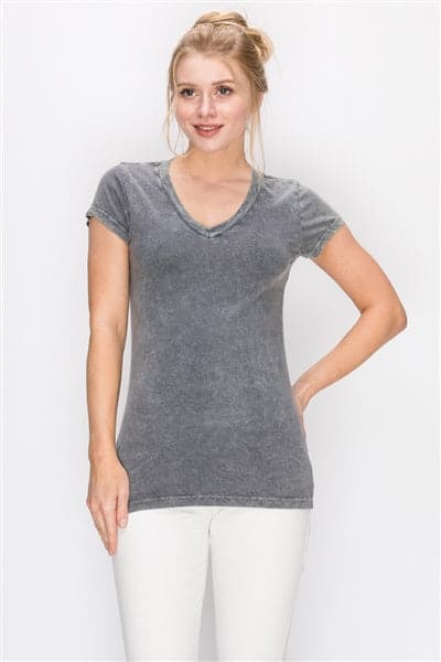 Mineral Washed Tee Charcoal - Pack of 6