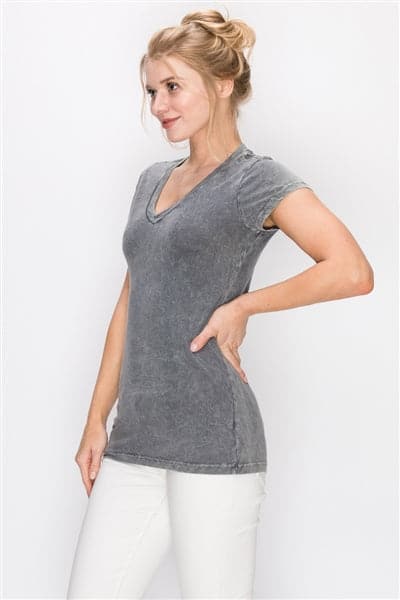 Mineral Washed Tee Charcoal - Pack of 6