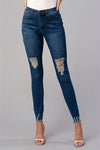 Double Frayed Hem Detail Skinny Jeans - Pack of 12