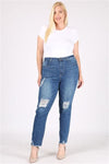 Plus Size Mid-Rise Distressed Denim Jeans - Pack of 6