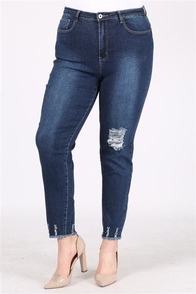 Plus Size Mid-Rise Distressed Denim Jeans - Pack of 6