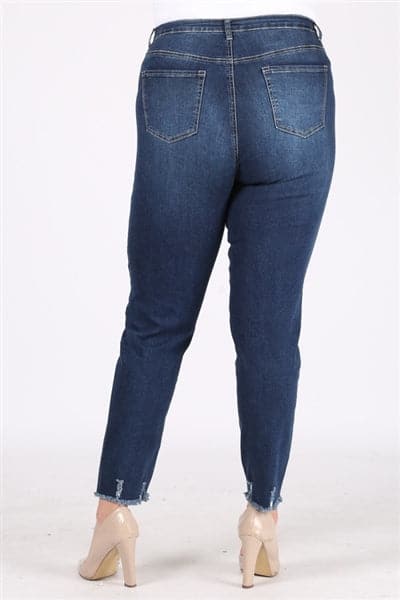 Plus Size Mid-Rise Distressed Denim Jeans - Pack of 6