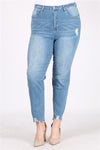 Plus Size Mid-Rise Distressed Denim Jeans - Pack of 6