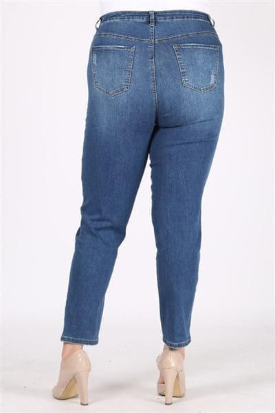 Plus Size Mid-Rise Distressed Denim Jeans - Pack of 6