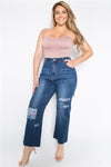 Plus Size Mid-Rise Flared Denim Jeans - Pack of 6