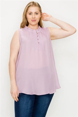 Plus size Wool-Dobby Sleeveless Top Lavender - Pack of 6