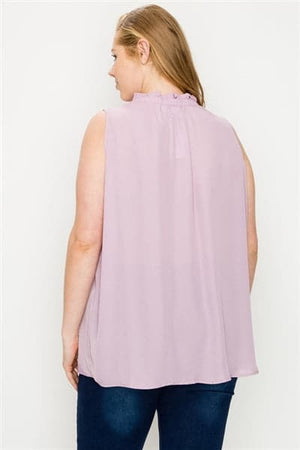 Plus size Wool-Dobby Sleeveless Top Lavender - Pack of 6