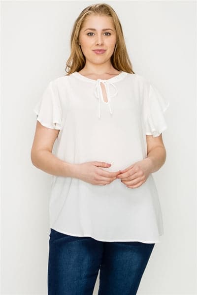 Plus Size Koshibo Key-Hole Top Ivory - Pack of 6