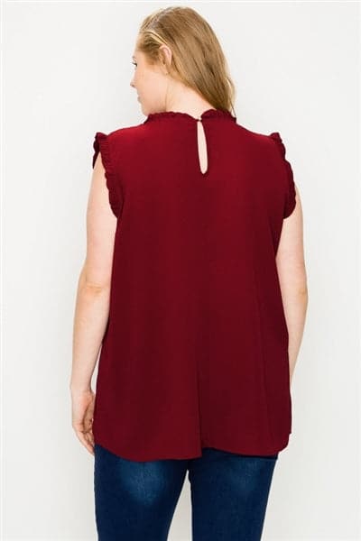 Plus size Koshibo Crochet Smocked Top Burgundy - Pack of 6