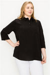 Plus Size Koshibo Polo Top Black - Pack of 6