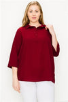 Plus size Koshibo Polo Top Burgundy - Pack of 6