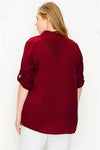 Plus size Koshibo Polo Top Burgundy - Pack of 6