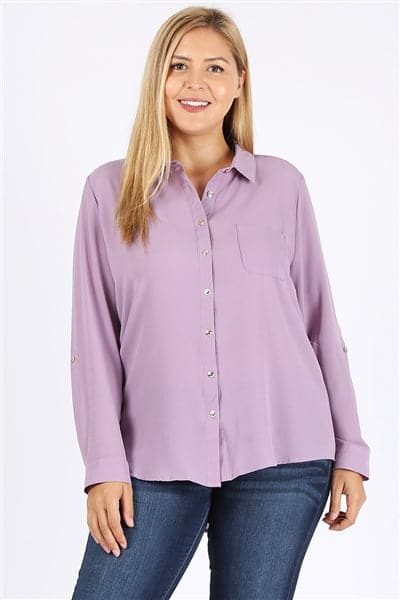 Plus Size Koshibo Blouse Top Lavender - Pack of 6