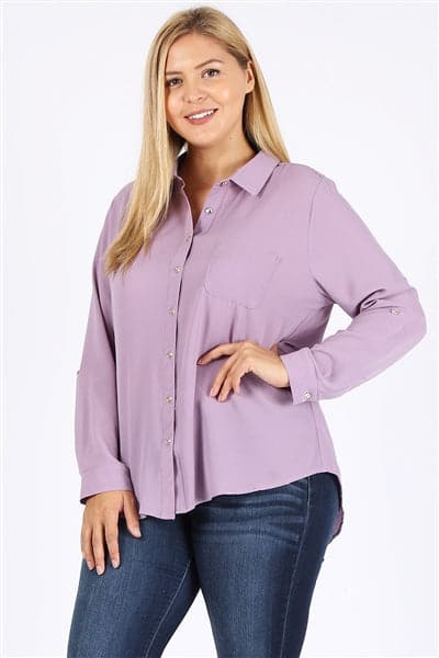 Plus Size Koshibo Blouse Top Lavender - Pack of 6