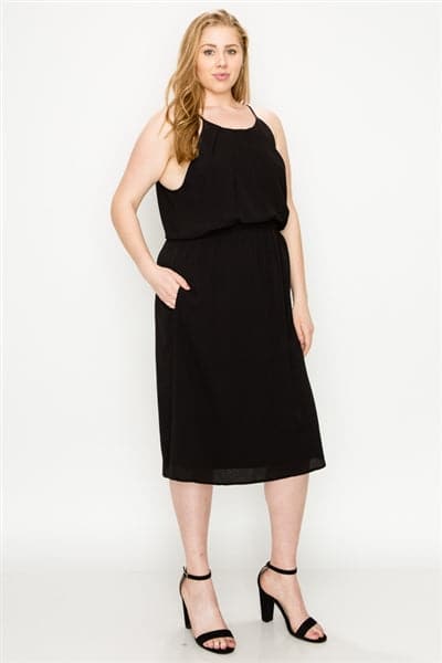 Plus Size Koshibo Midi-Dresses Black - Pack of 6