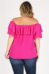 Plus size Koshibo Off the Shoulder Top Fuschia - Pack of 6