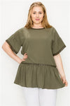 Plus size Koshibo Crochet Ruffled Top Olive - Pack of 6